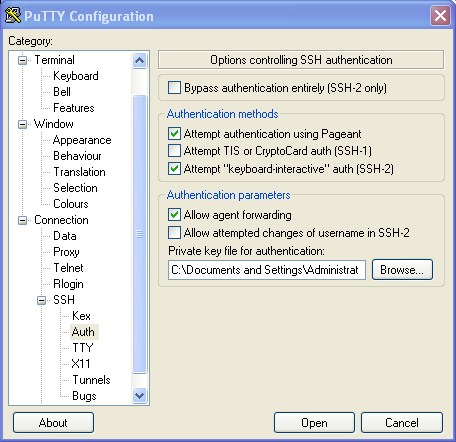 PuTTY Configuration